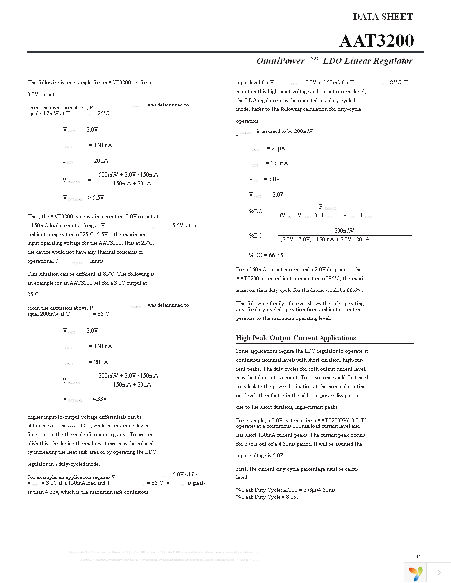 AAT3200IGY-3.0-T1 Page 11