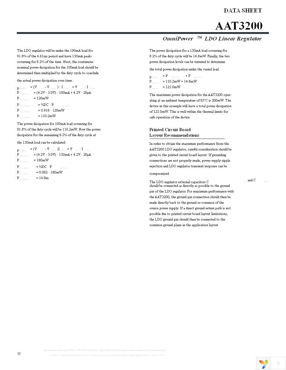 AAT3200IGY-3.0-T1 Page 12