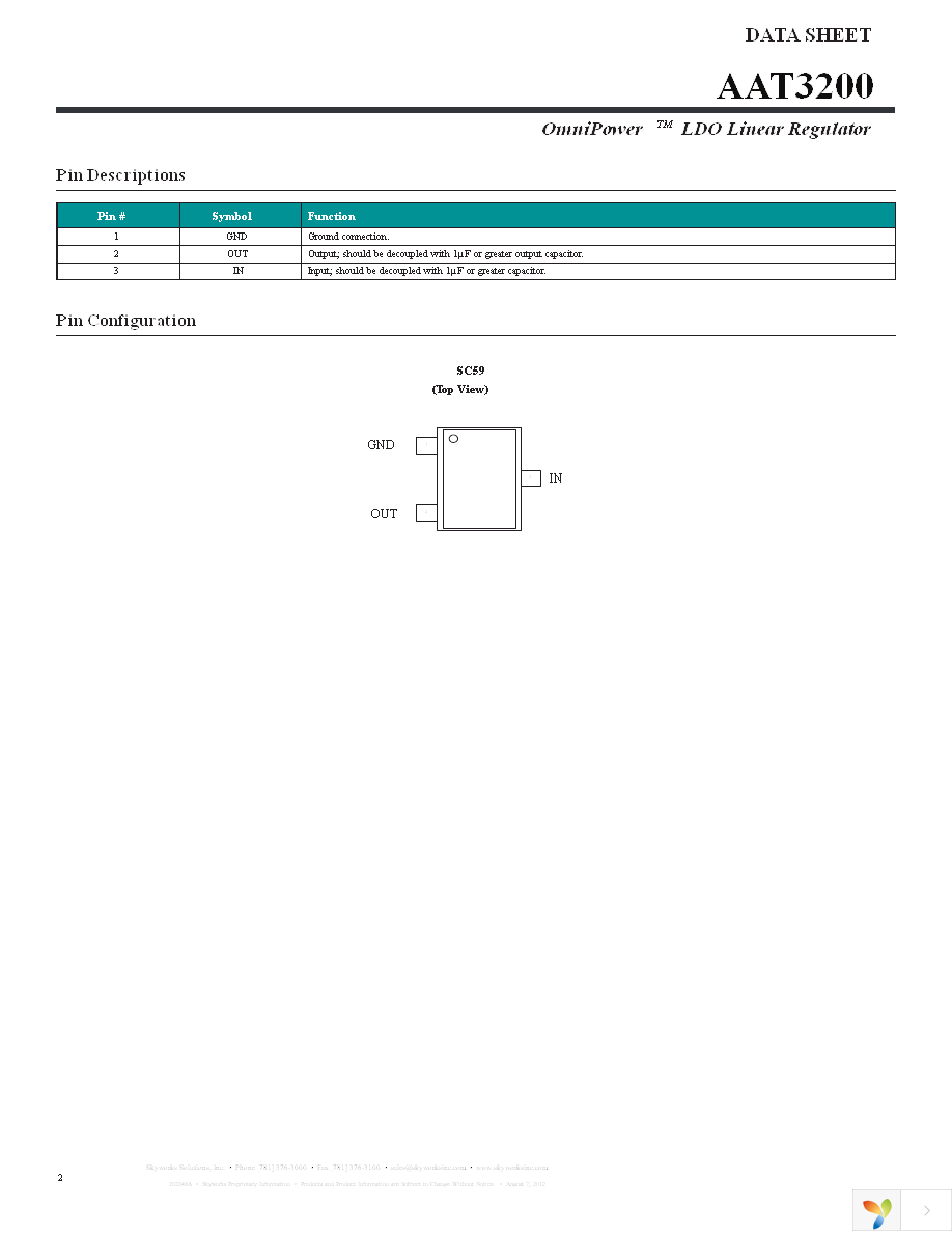 AAT3200IGY-3.0-T1 Page 2