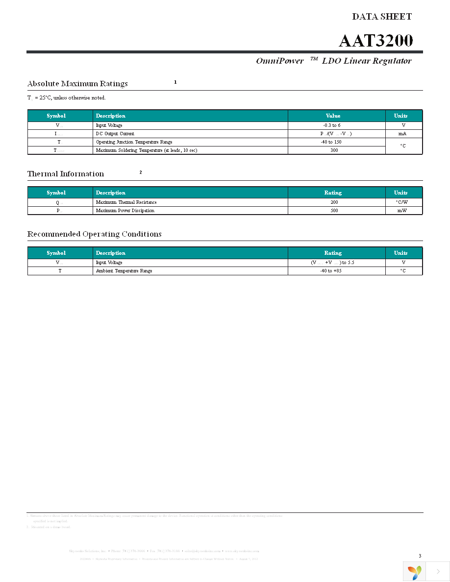 AAT3200IGY-3.0-T1 Page 3