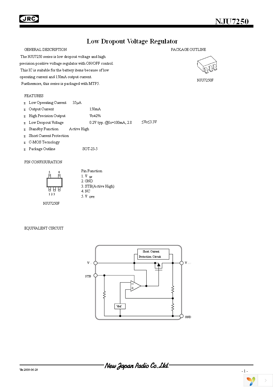 NJU7250F25-TE1 Page 1