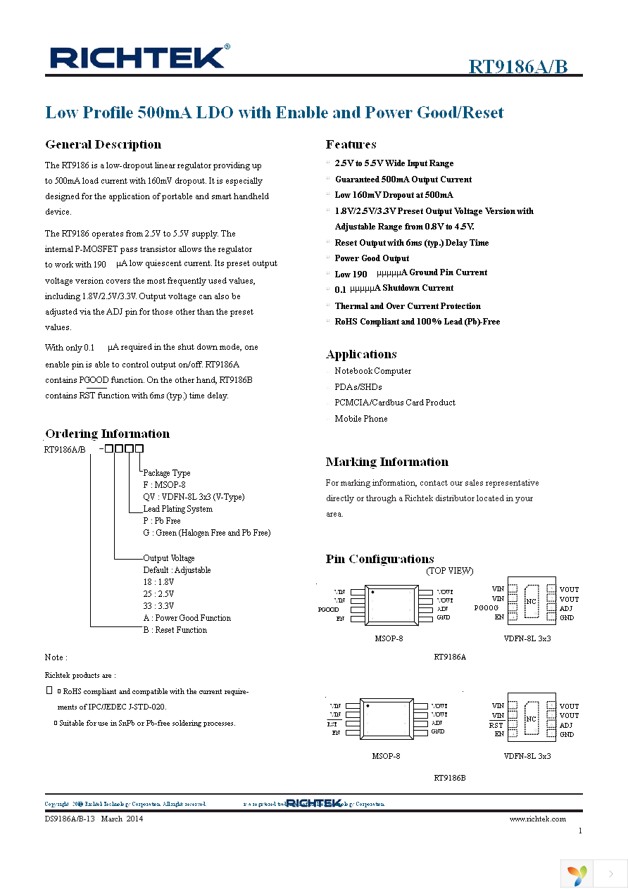 RT9186AGF Page 1