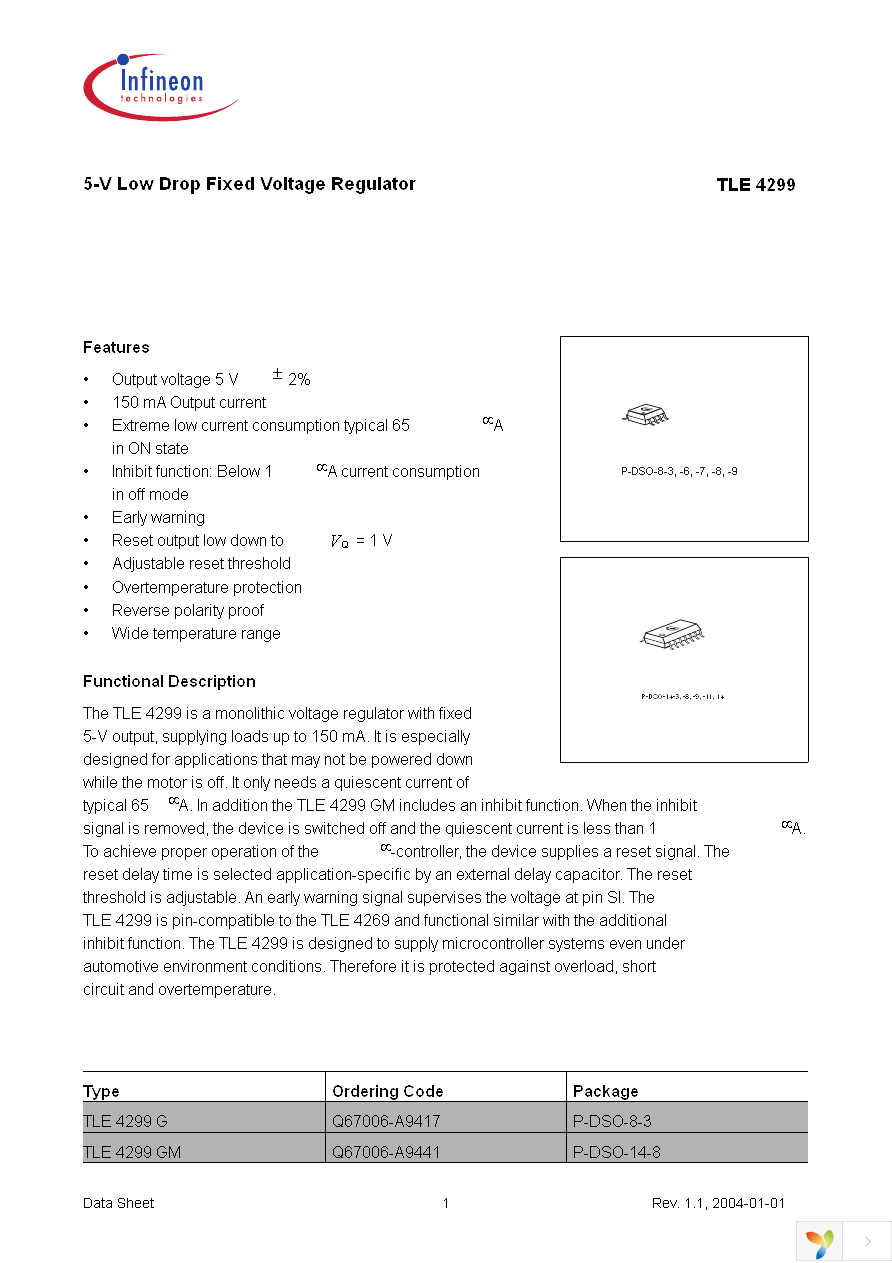 TLE4299GM Page 1