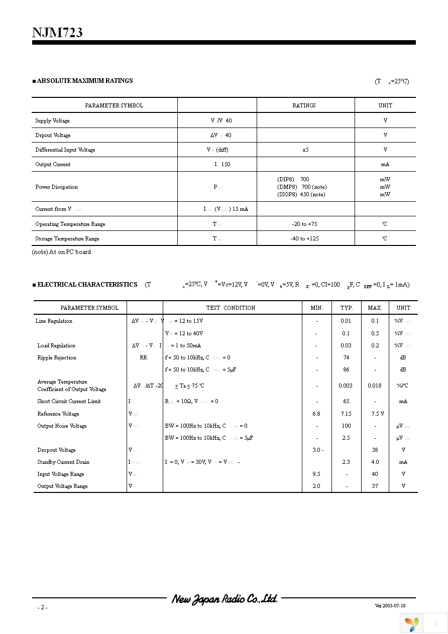 NJM723M Page 2