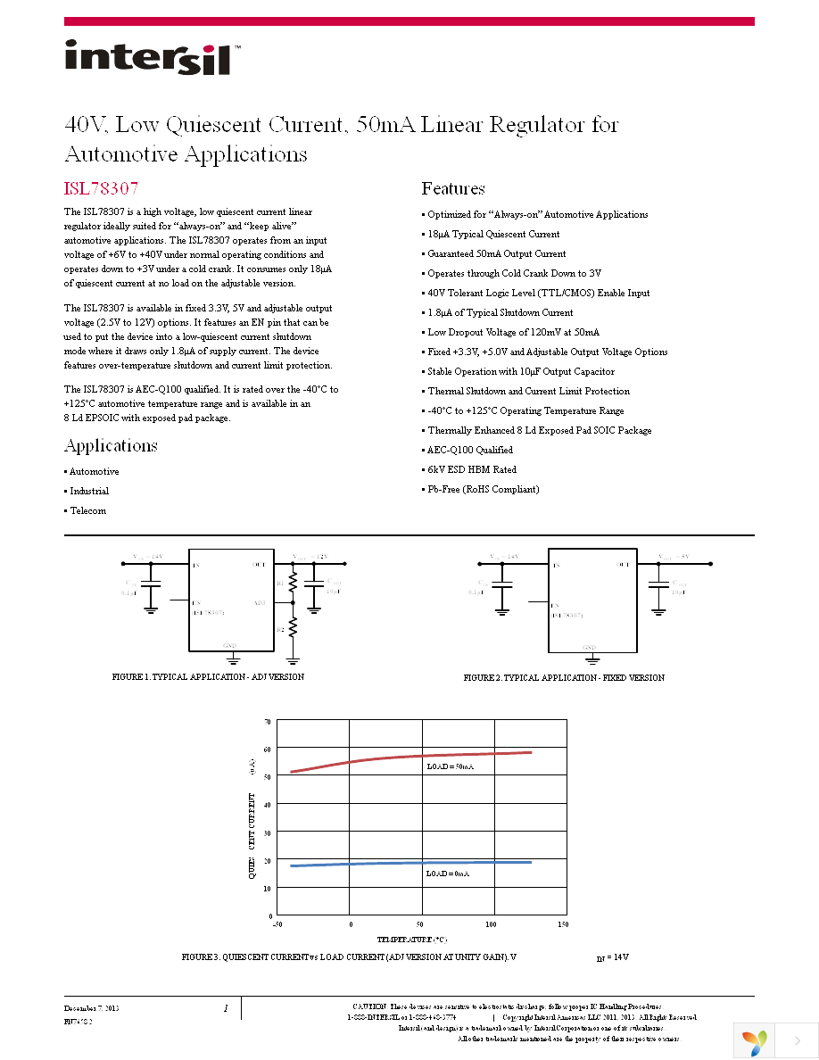 ISL78307FBEAZ Page 1