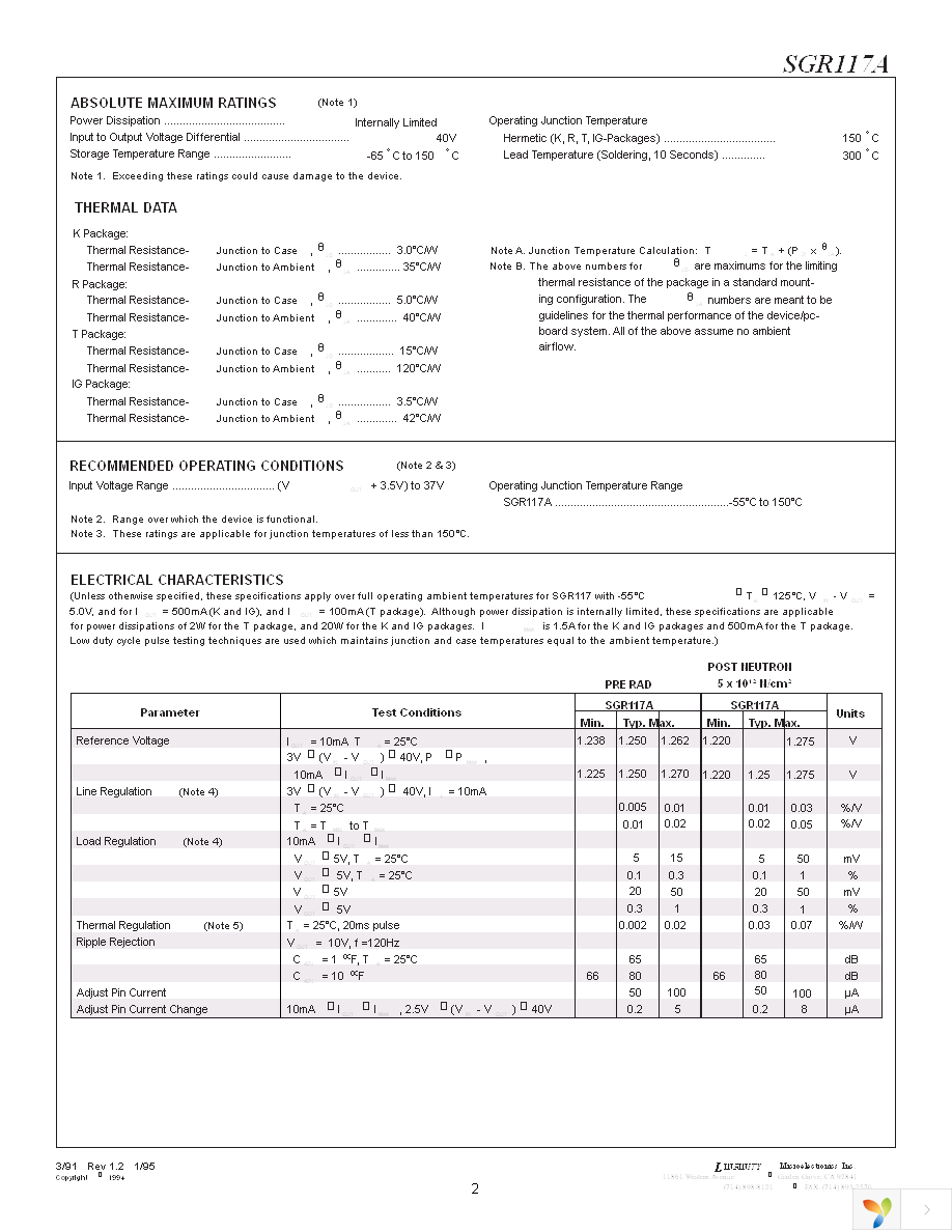 SGR117AK-883B Page 2