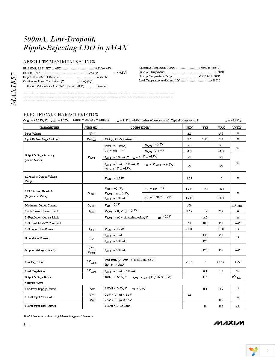 MAX1857EUA47+ Page 2