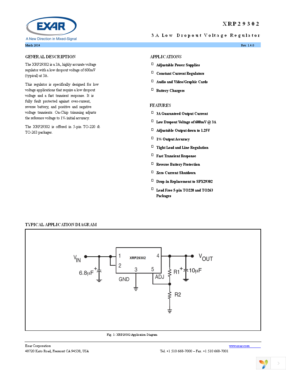 XRP29302ETB-L Page 1