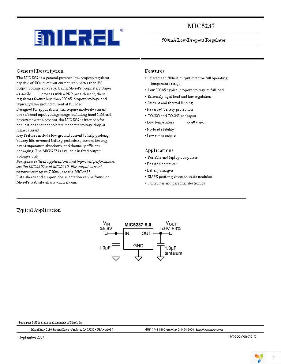 MIC5237-3.3YU Page 1