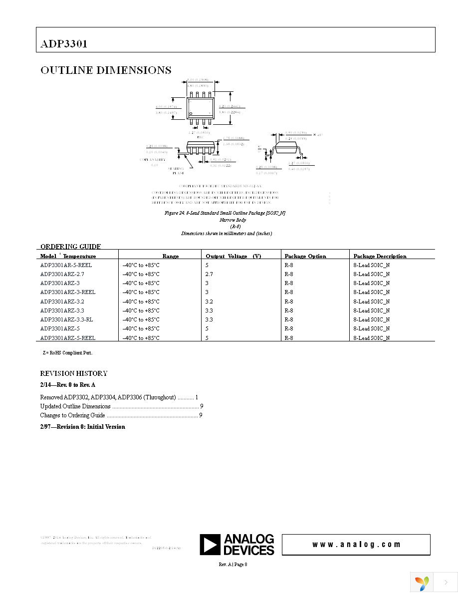 ADP3301ARZ-3.3 Page 8