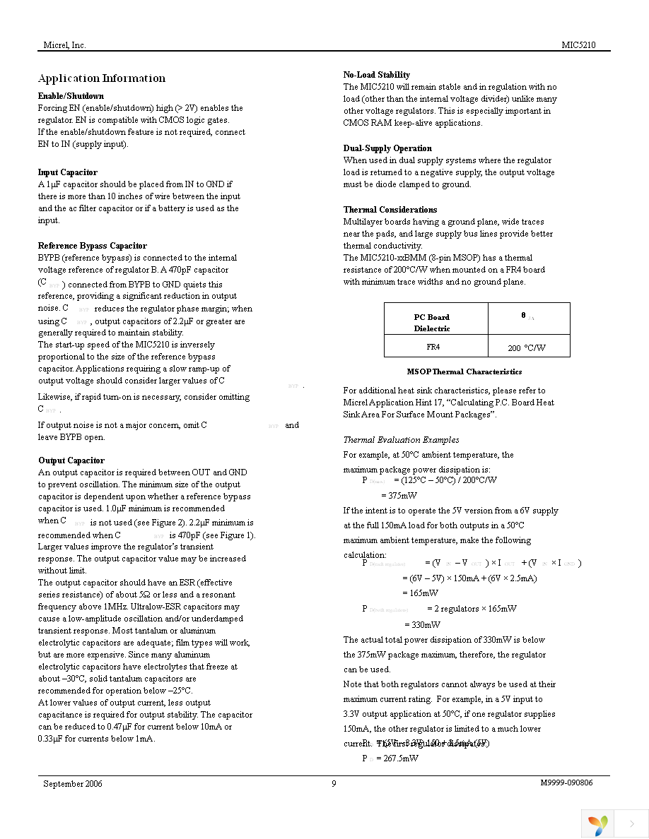 MIC5210-3.3YMM Page 9