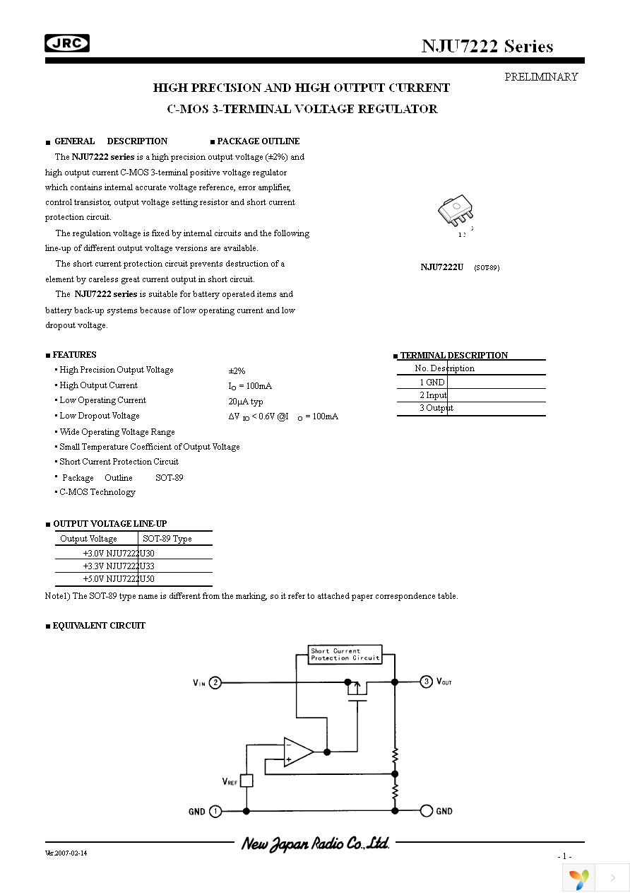 NJU7222U30-TE1 Page 1