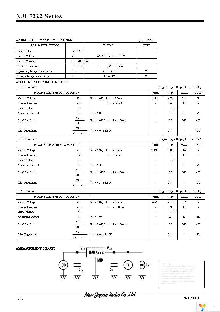 NJU7222U30-TE1 Page 2