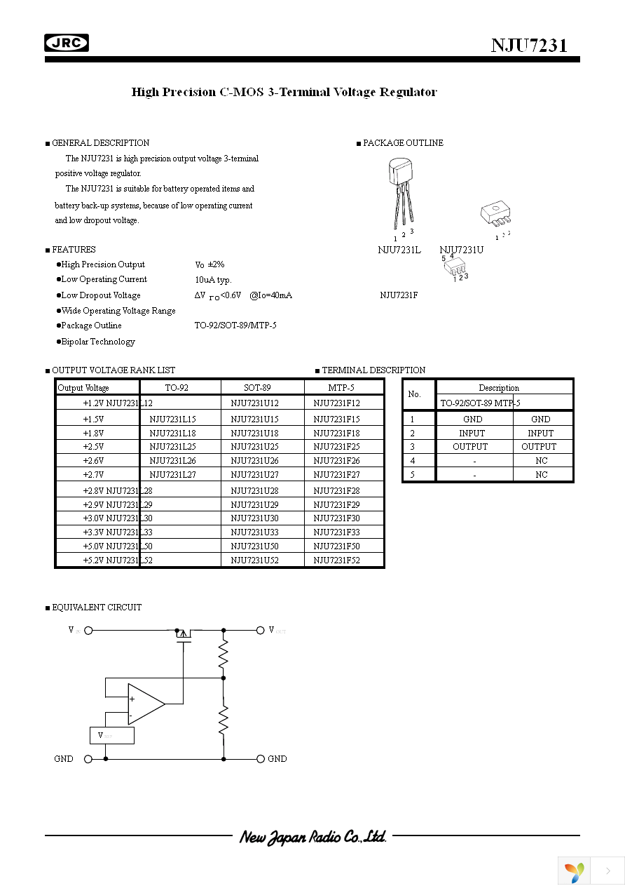 NJU7231L12 Page 1