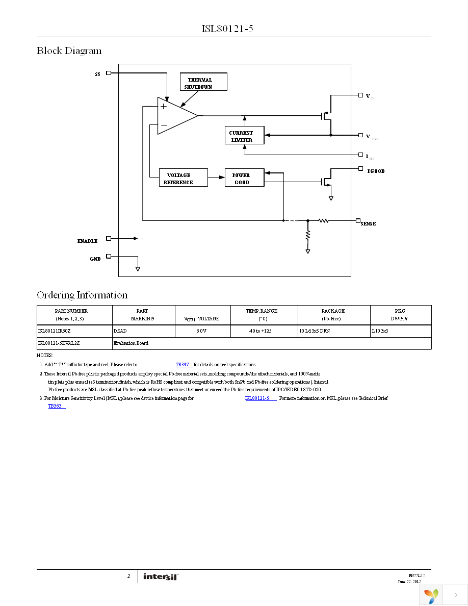 ISL80121IR50Z Page 2