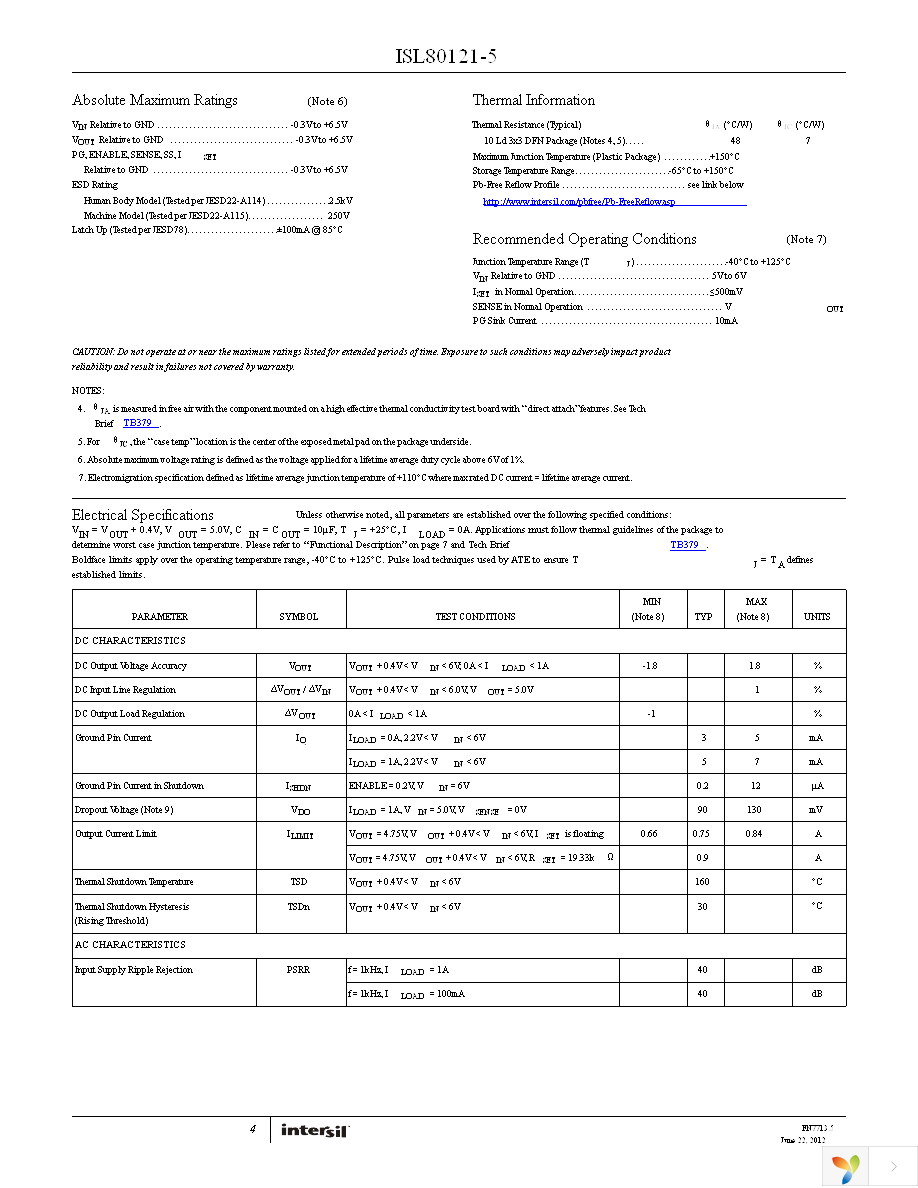 ISL80121IR50Z Page 4