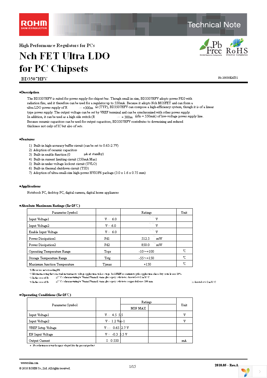 BD3507HFV-TR Page 1