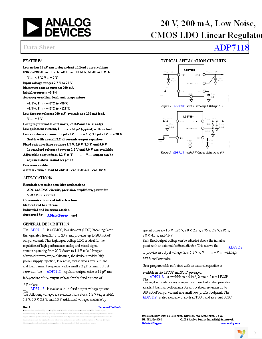 ADP7118ARDZ-1.8-R7 Page 1