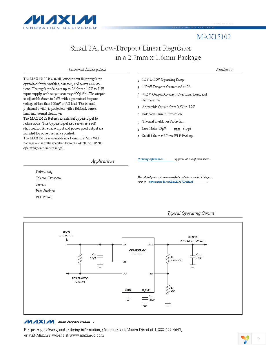 MAX15102EWL+T Page 1
