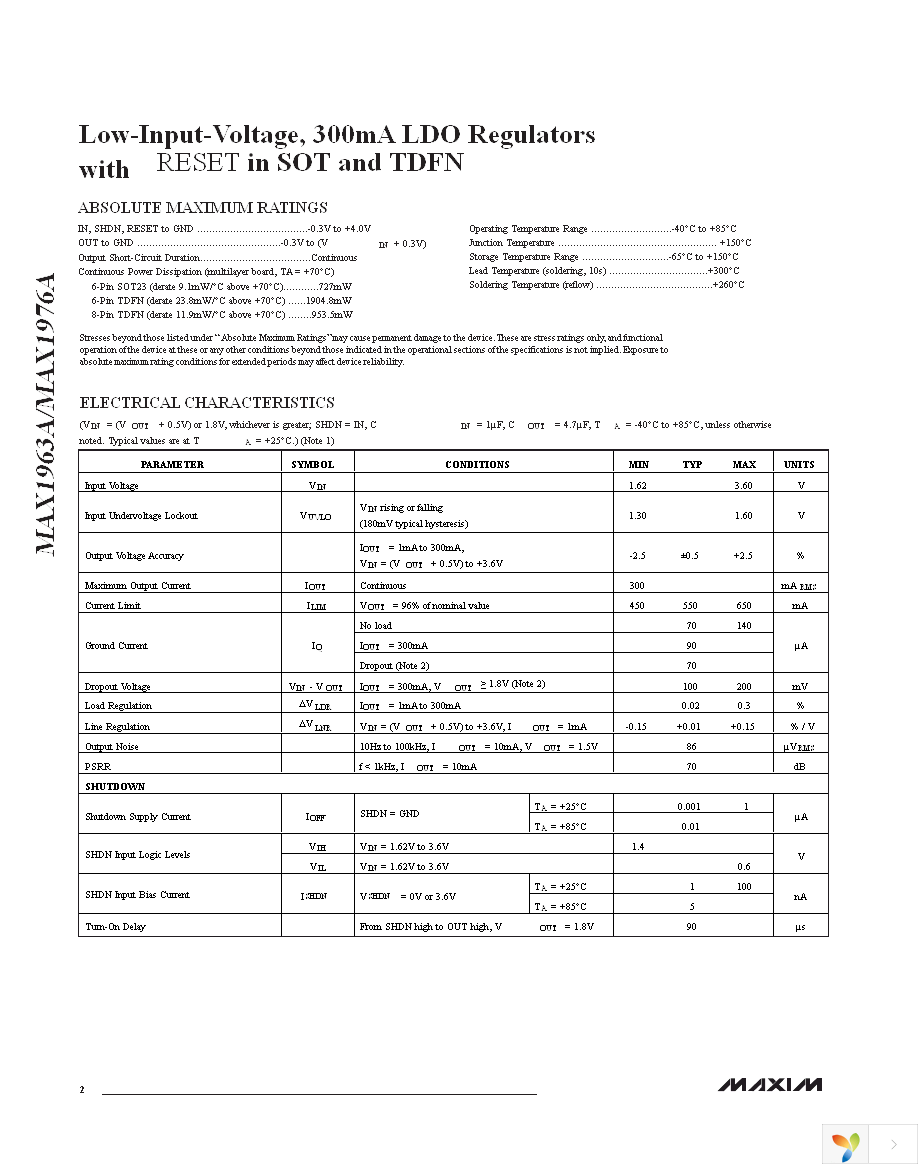 MAX1976AETA120+T Page 2