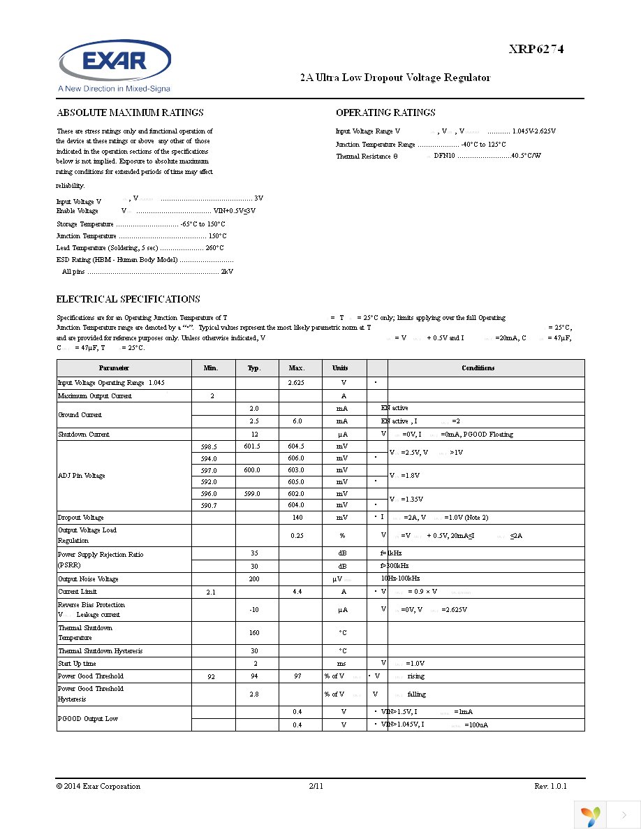 XRP6274EHTR-F Page 2