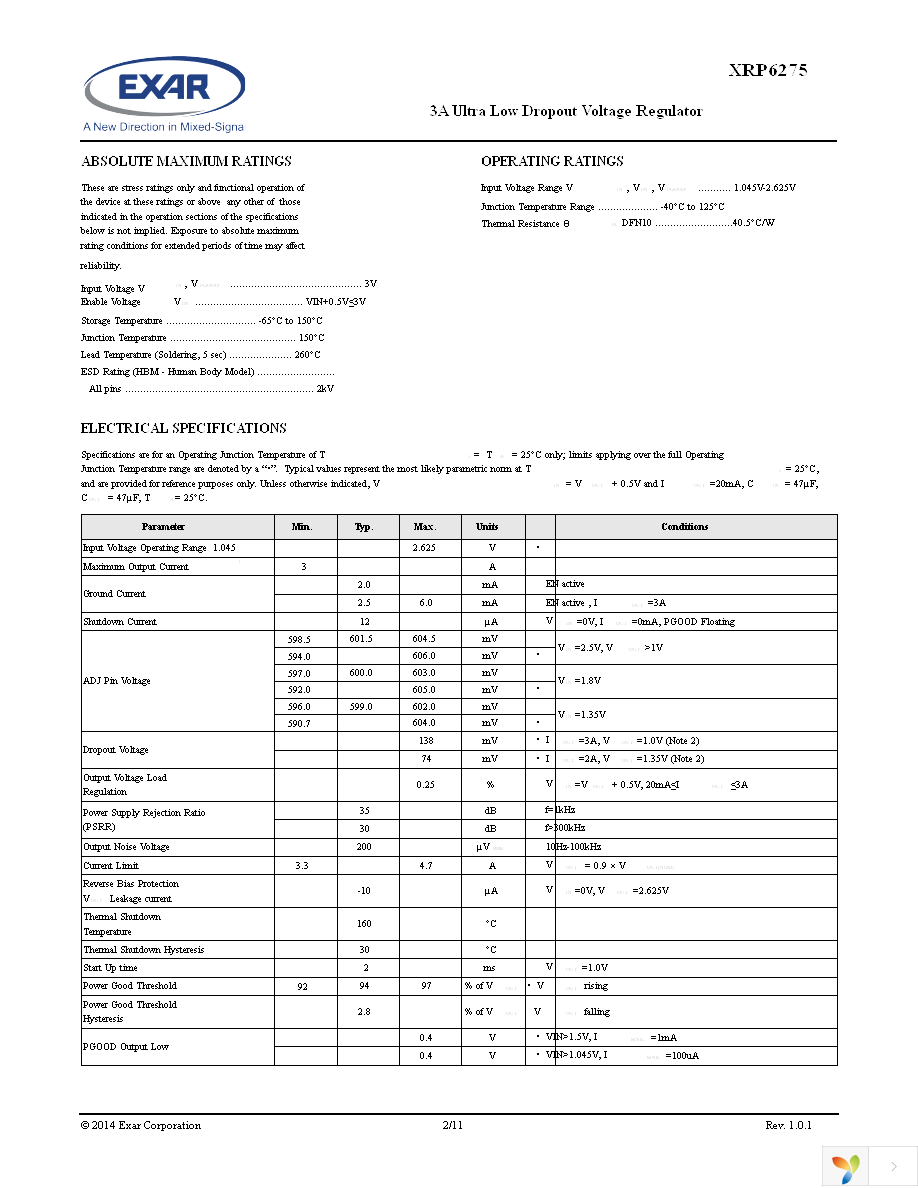 XRP6275EHTR-F Page 2