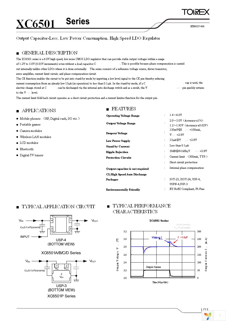 XC6501B3017R-G Page 1