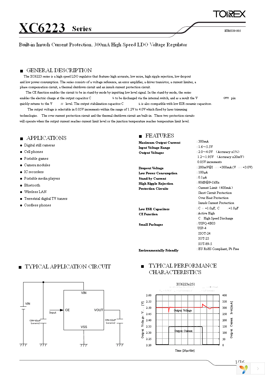 XC6223B3319R-G Page 1