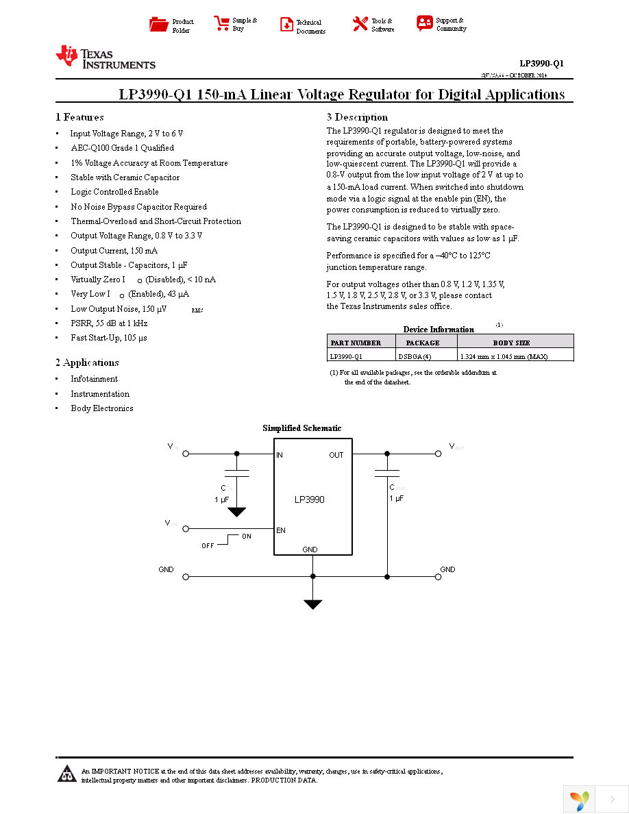 LP3990QTLX-1.2Q1 Page 1