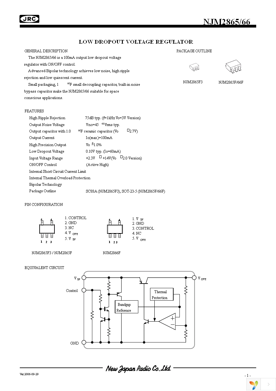 NJM2865F3-33-TE1 Page 1