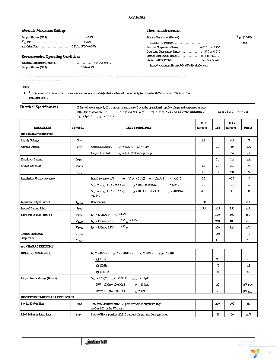 ISL9003IECZ-T Page 3