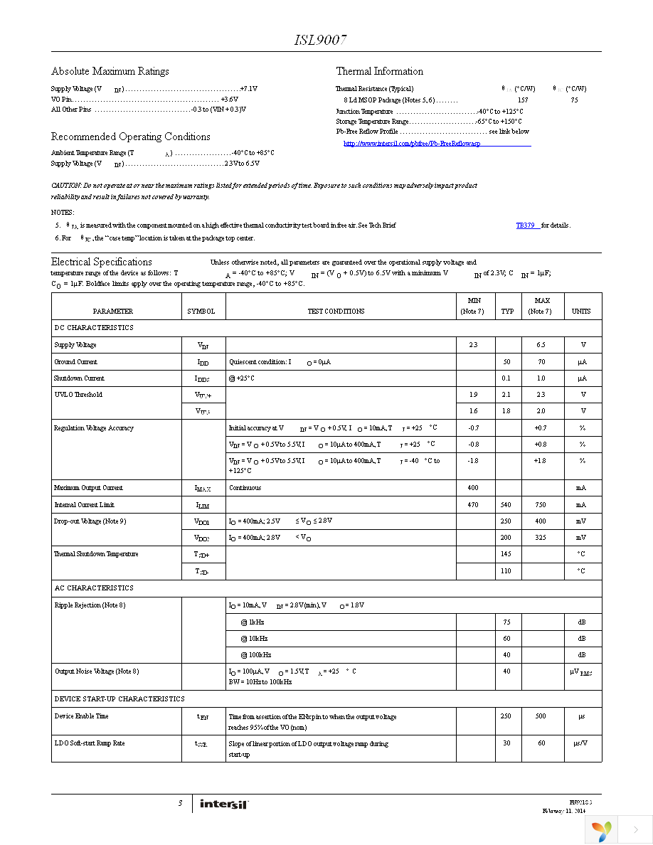 ISL9007IUNZ-T Page 3