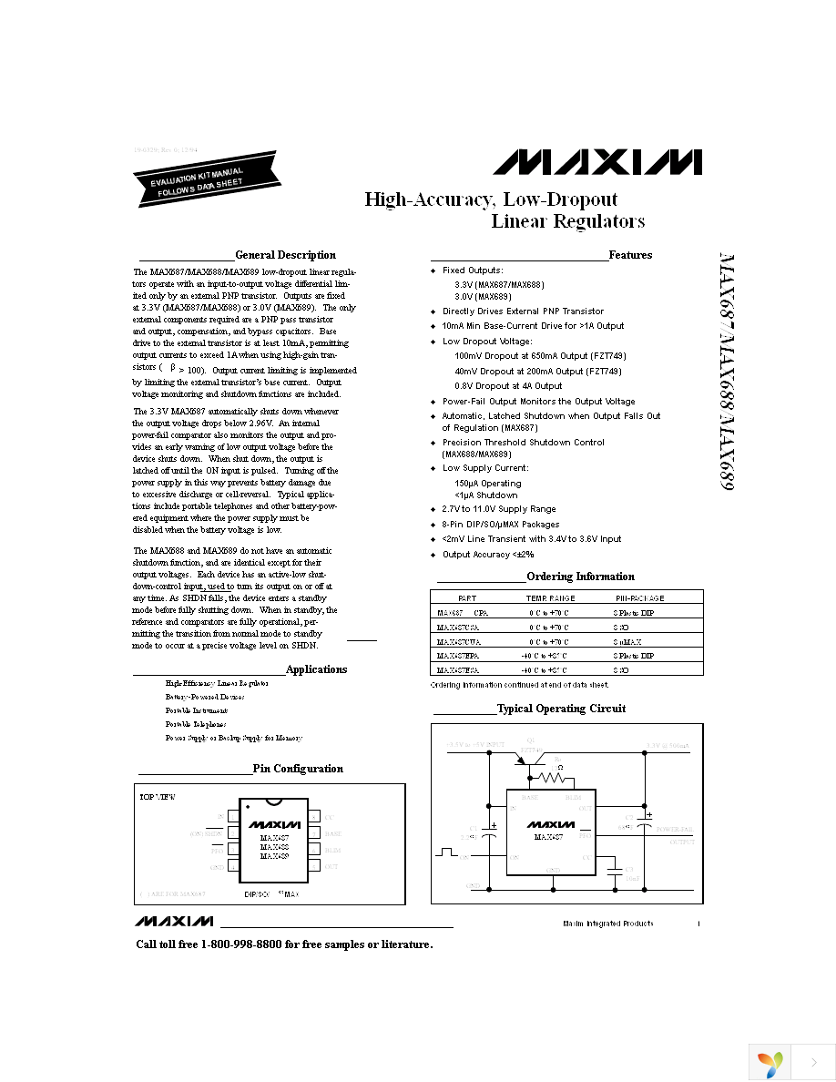 MAX687CPA Page 1