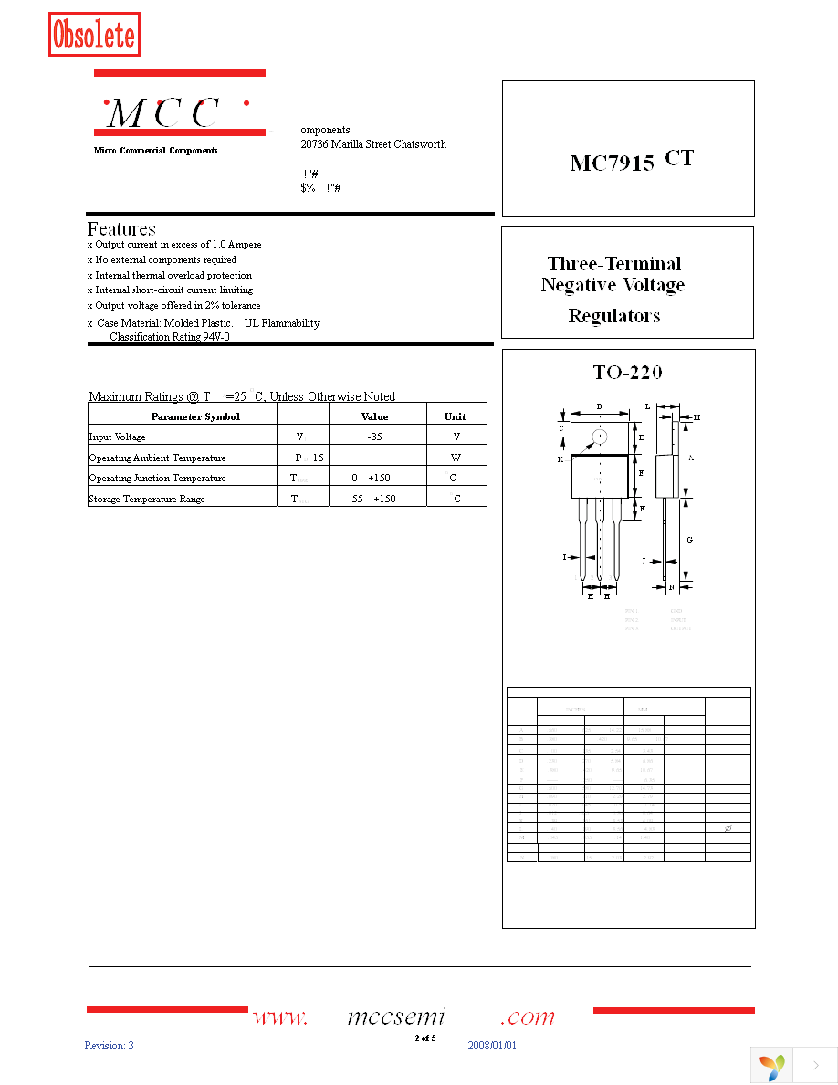 MC7915CT-BP Page 1