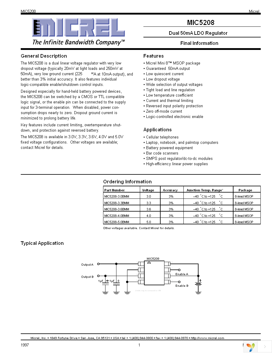 MIC5208-3.3BMM Page 1