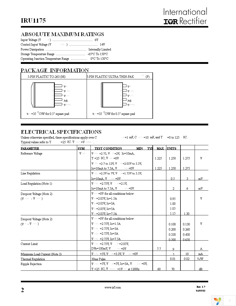 IRU1175CMTR Page 2