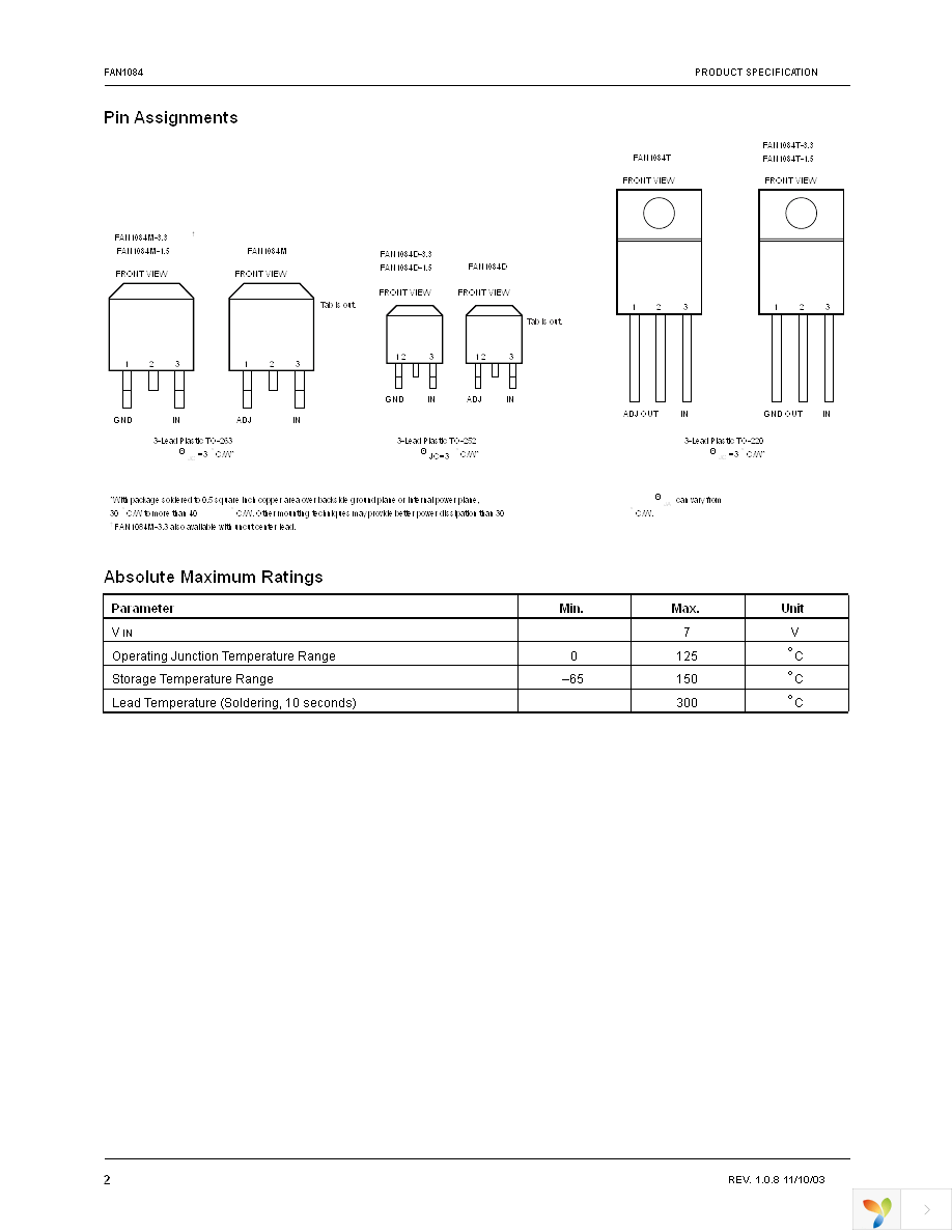 FAN1084D33X Page 2