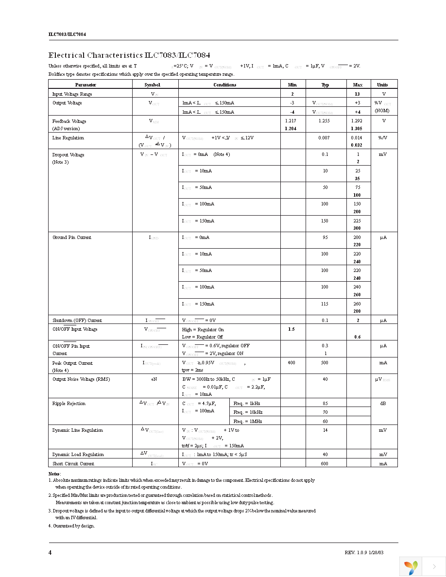 ILC7083AIM5ADJX Page 4