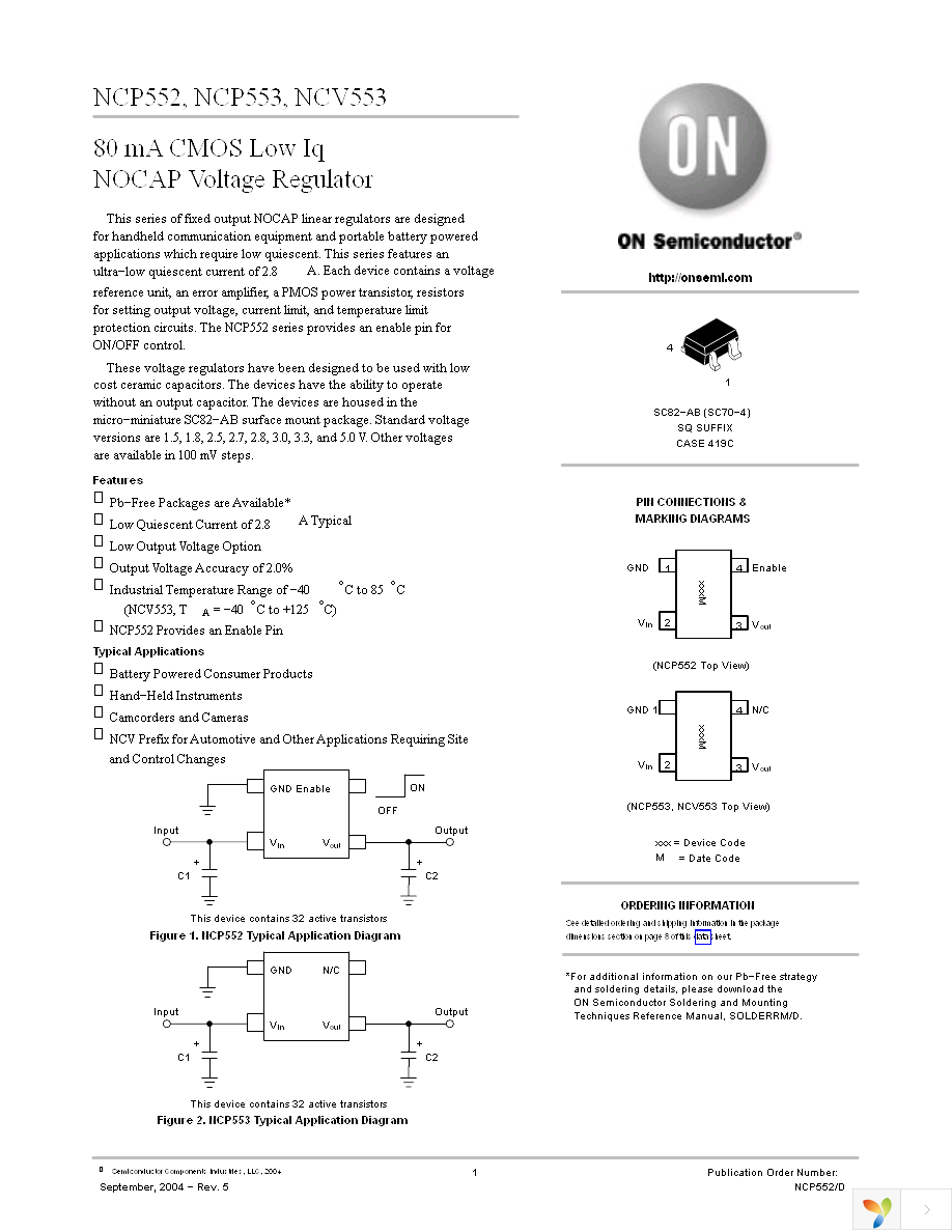 NCP552SQ15T1 Page 1