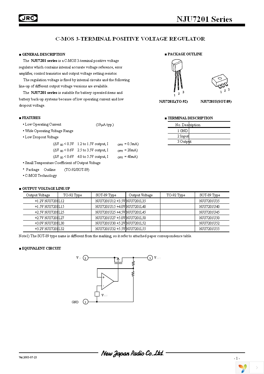 NJU7201L12 Page 1