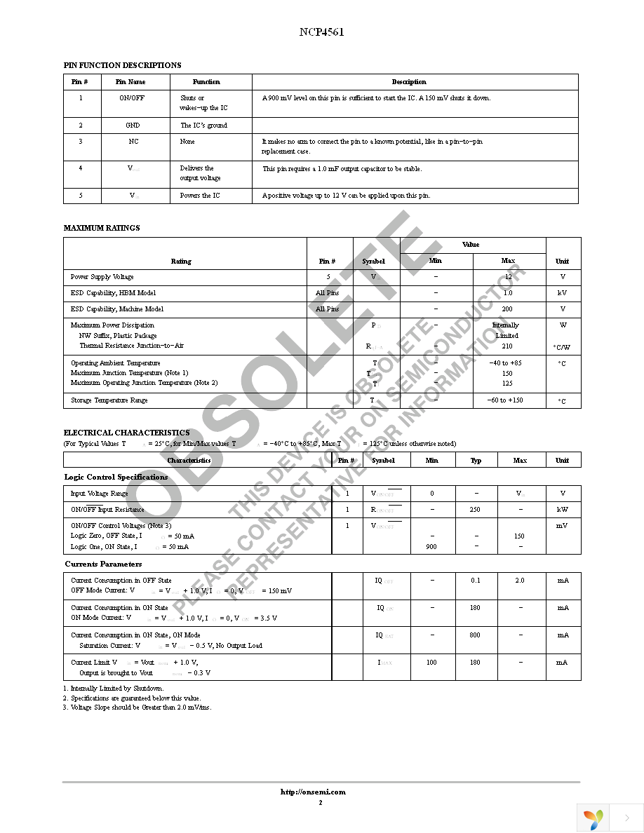 NCP4561SN28T1 Page 2