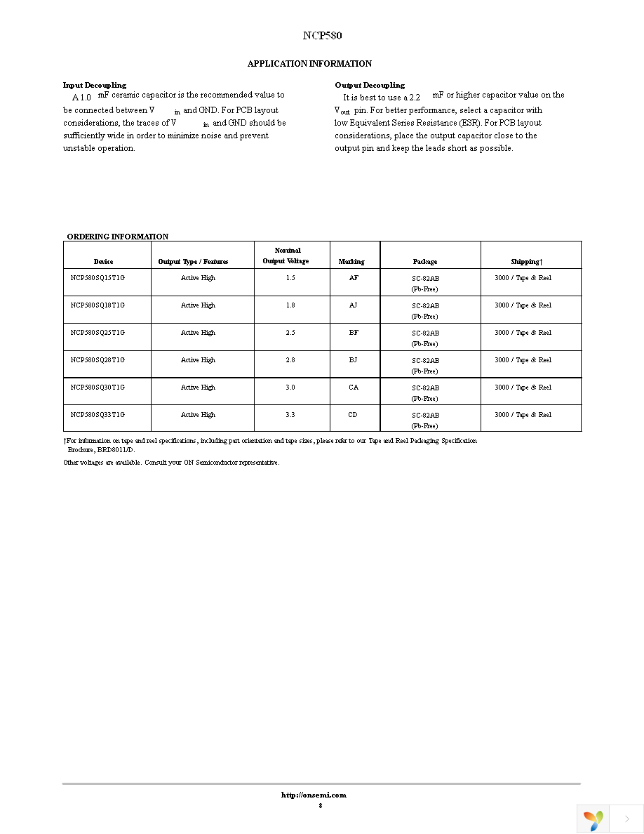 NCP580SQ25T1G Page 8