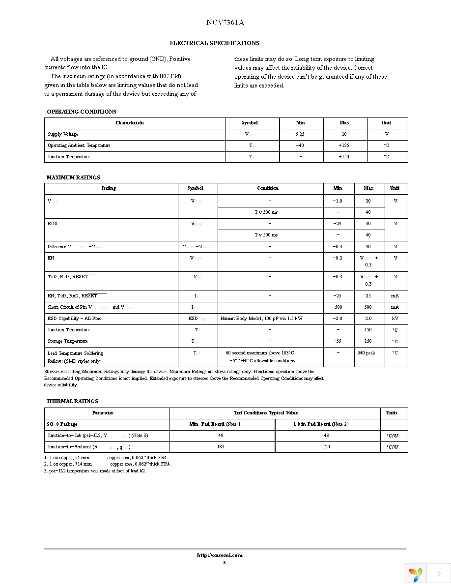 NCV7361ADG Page 3