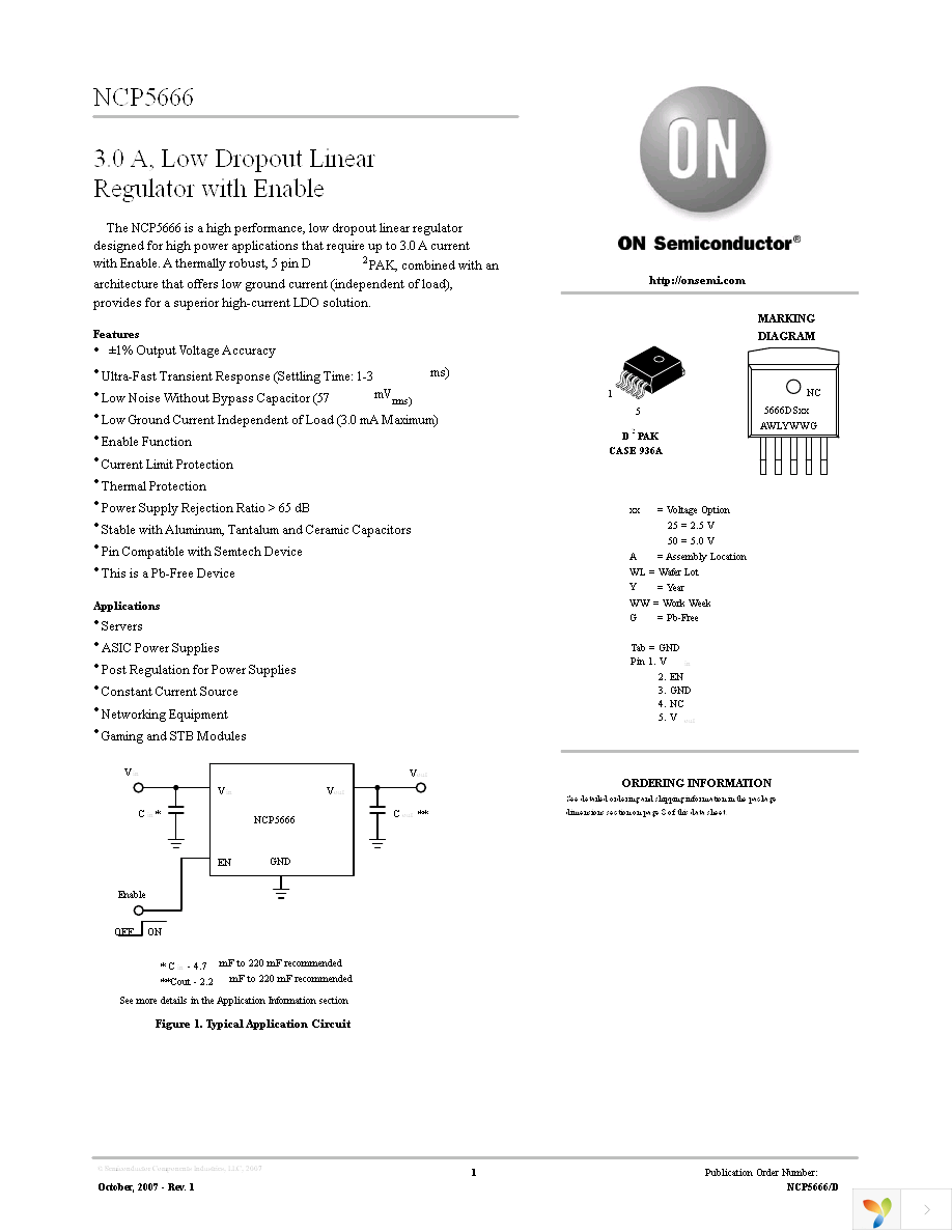 NCP5666DS25R4G Page 1