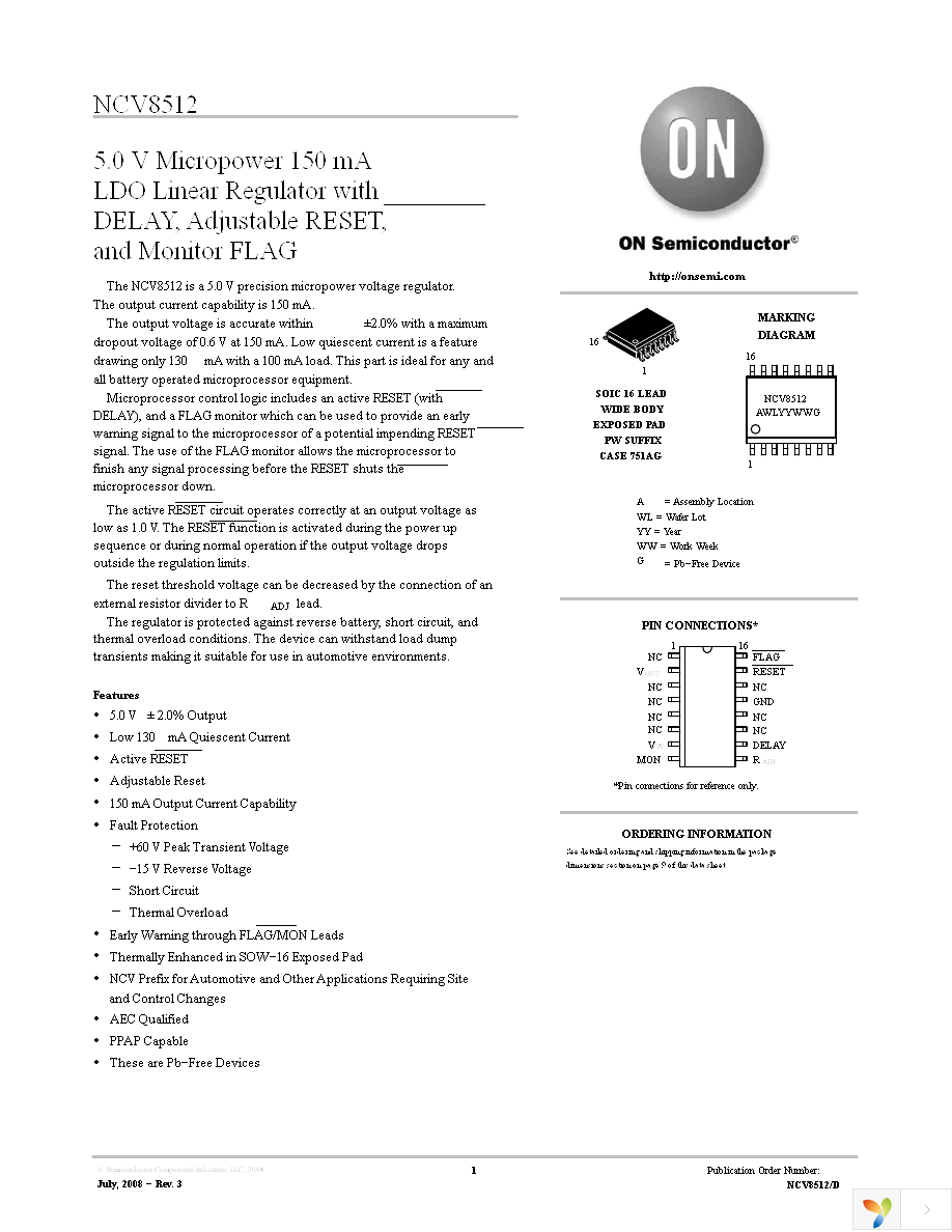 NCV8512PW50G Page 1