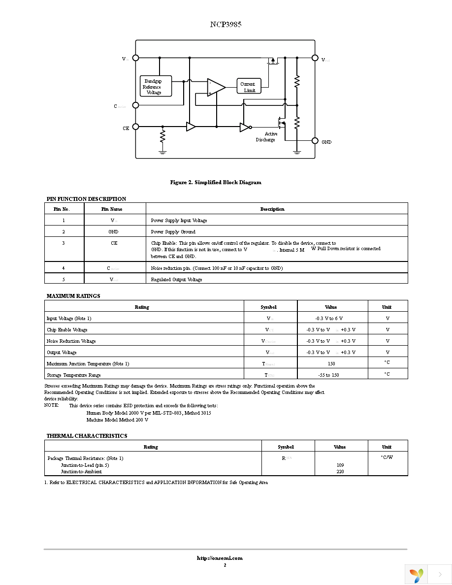 NCP3985SN30T1G Page 2