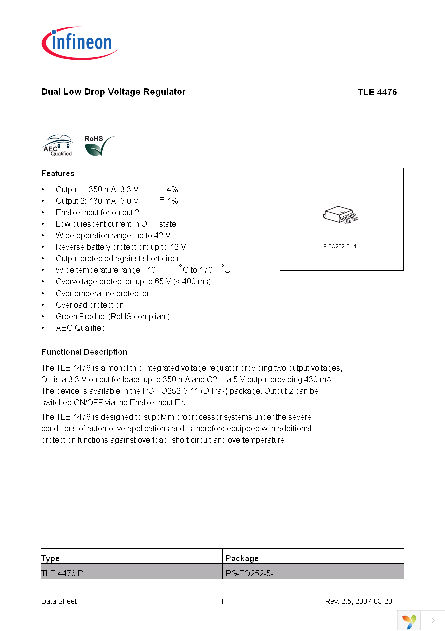 TLE4476D Page 1