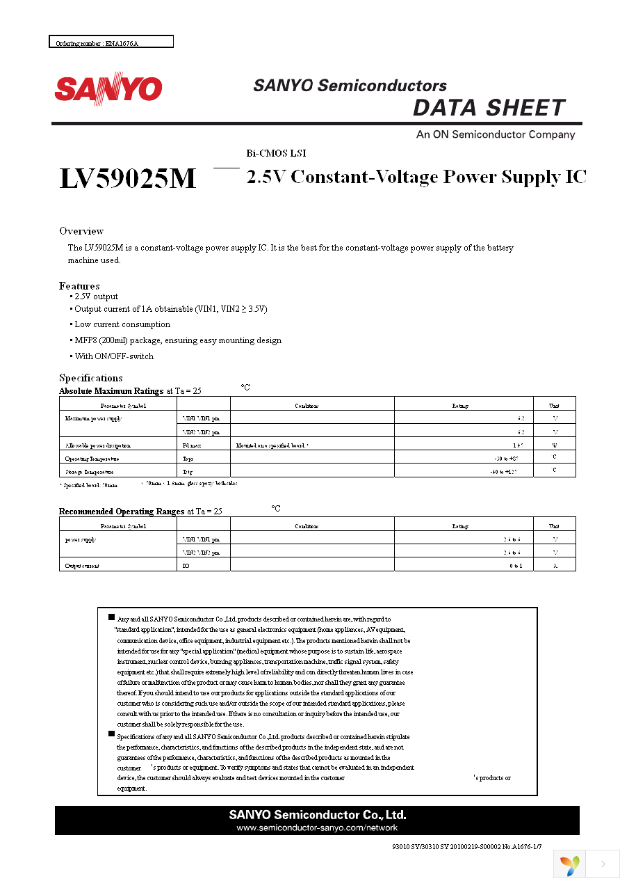 LV59025M-TLM-H Page 1
