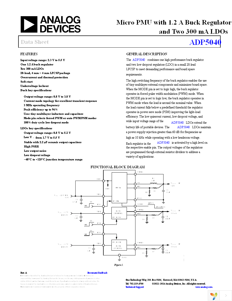 ADP5040ACPZ-1-R7 Page 1