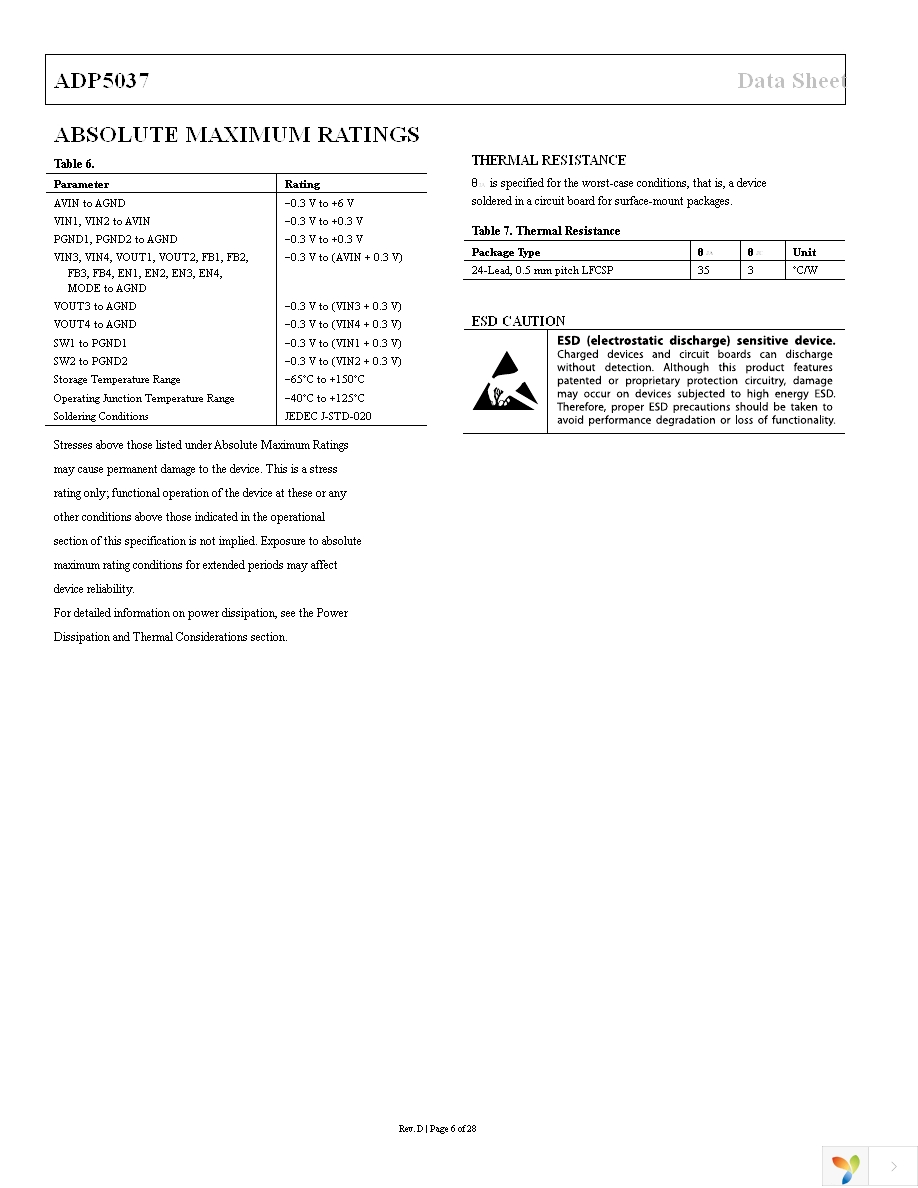 ADP5037ACPZ-R7 Page 6